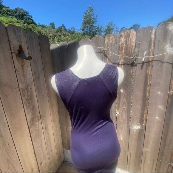 Velvet purple Bodycon midi dress size small - Picture 3 of 6